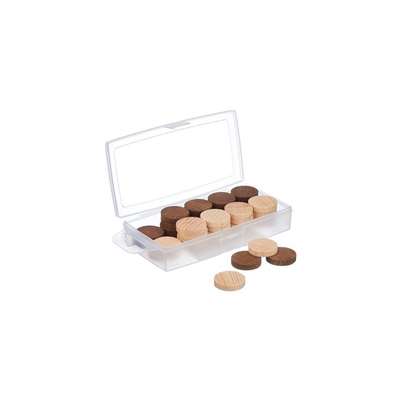 JeuJura Boîte 40 Pions de Dames Bois de Hêtre diamètre  2,3 cm ? Fabriqué en France