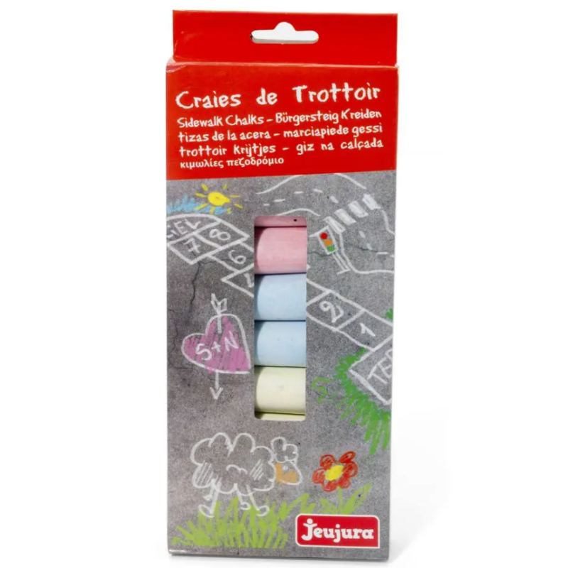 JeuJura Lot 10 Grosses Craies de Trottoir ? Gros diamètre 2,5 cm, Longueur 10 cm
