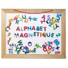 Jeujura - Ardoise en bois ABC et Chiffres - Tableau réversible craie/magnétique - 58x45cm