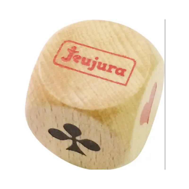 Jeujura Dé d?atout Belote ? Bois hêtre 3 cm ? Accessoire jeu de société