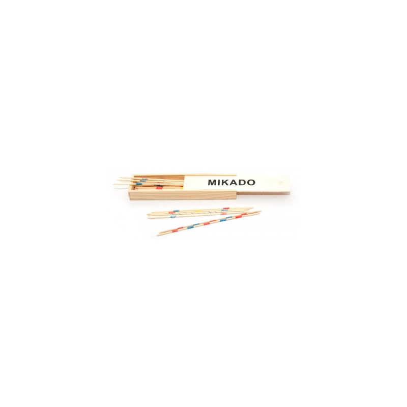 Jeujura - Jeu de Mikado bois 18cm - 41 bâtonnets dans plumier en bois