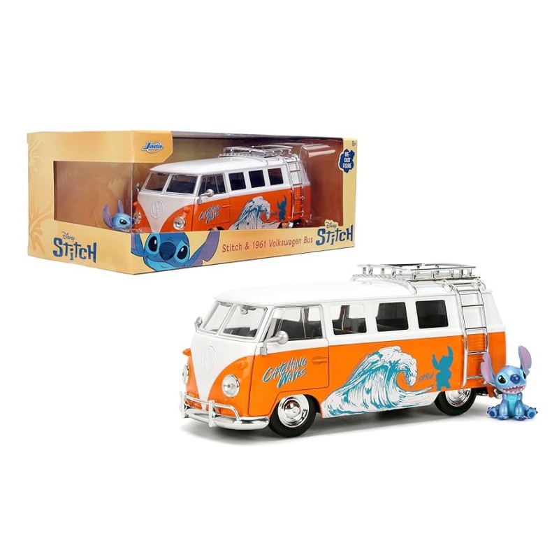 Jada - Véhicule miniature - Volkswagen bus avec figurine Stitch - 1:24