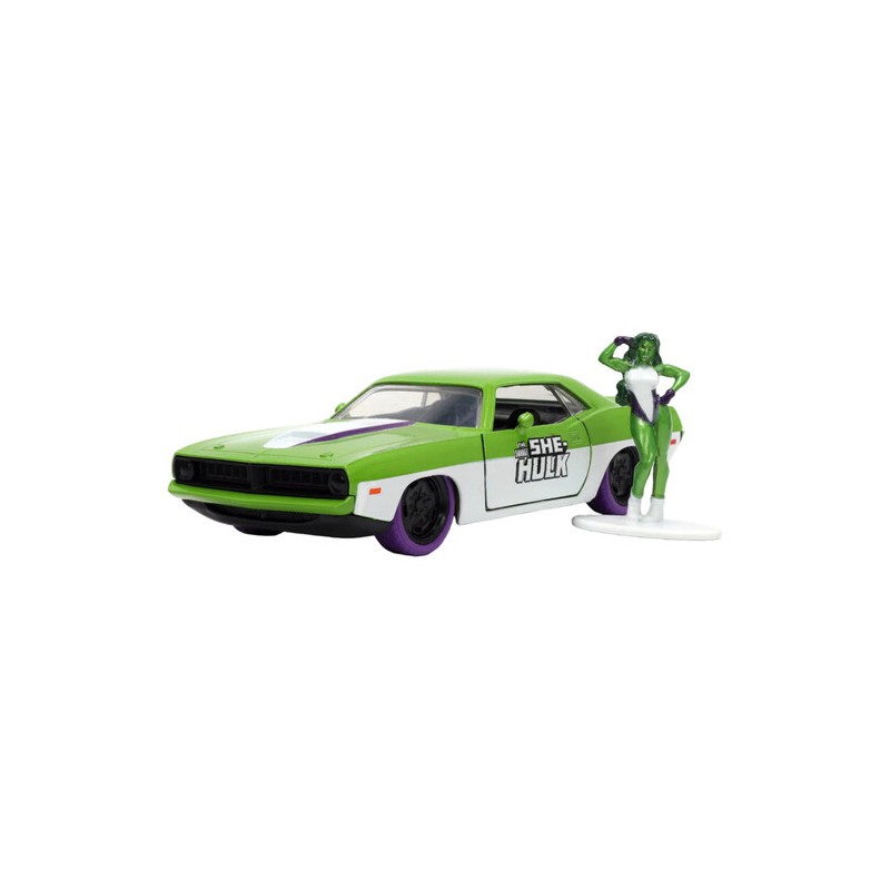 Jada - Véhicule miniature - Plymouth Barracuda avec figurine She HULK - 1:32