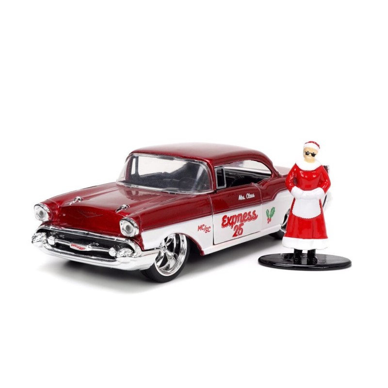 Jada - Véhicule miniature - Chevrolet Bel Air 1957 avec figurine Mère Noel - 1:32