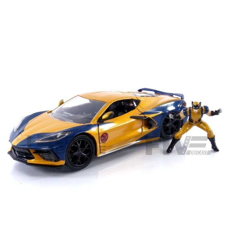 Jada - Véhicule miniature - Corvette C8 avec figurine Wolverine - 1:24