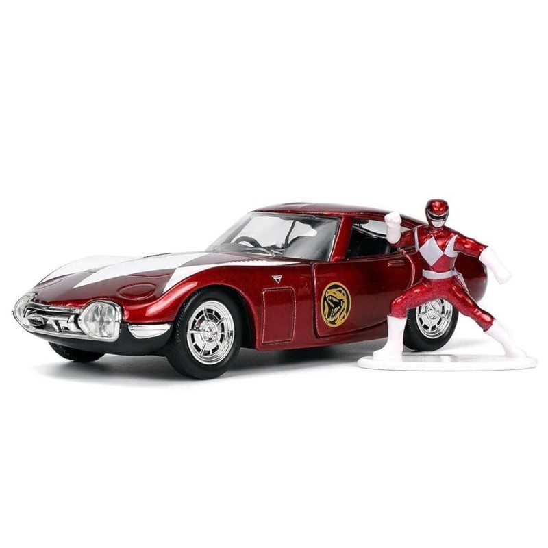 Jada - Véhicule miniature - Toyota 1967 2000 GT avec figurine Power Rangers rouge - 1:32