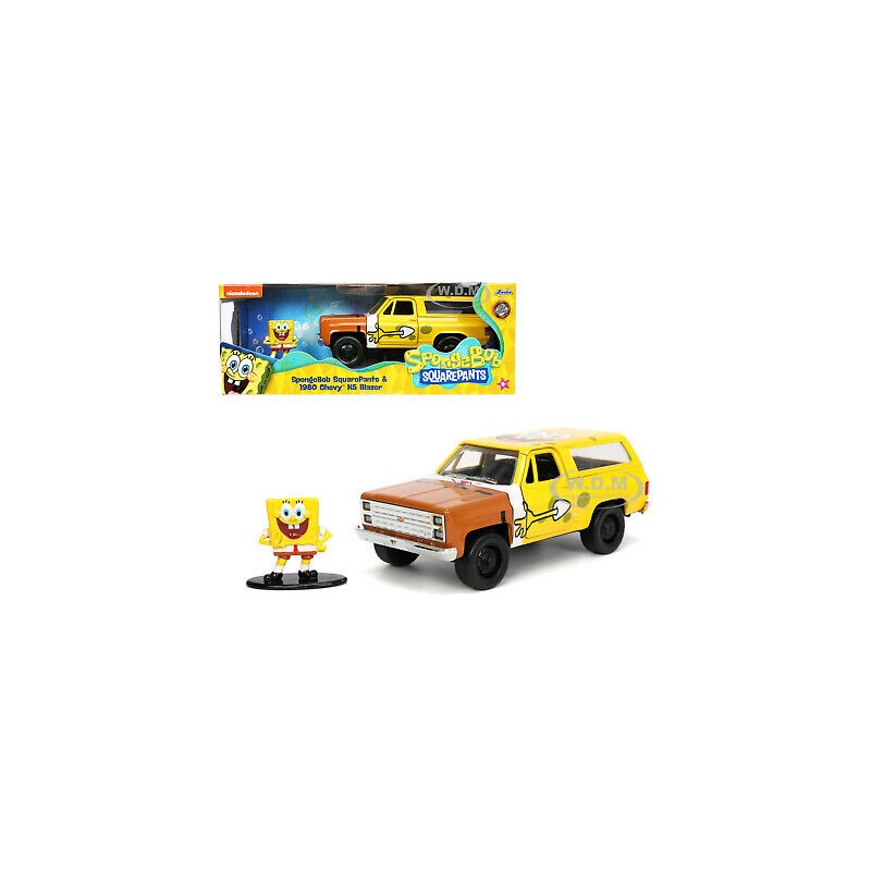 Jada - Véhicule miniature - Chevrolet K5 blazer avec figurine Bob l'éponge - 1:32
