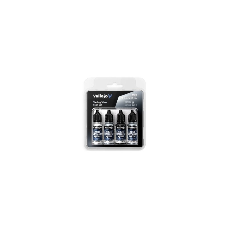 Vallejo - 77251 - Set de peintures métal - Argent sterling