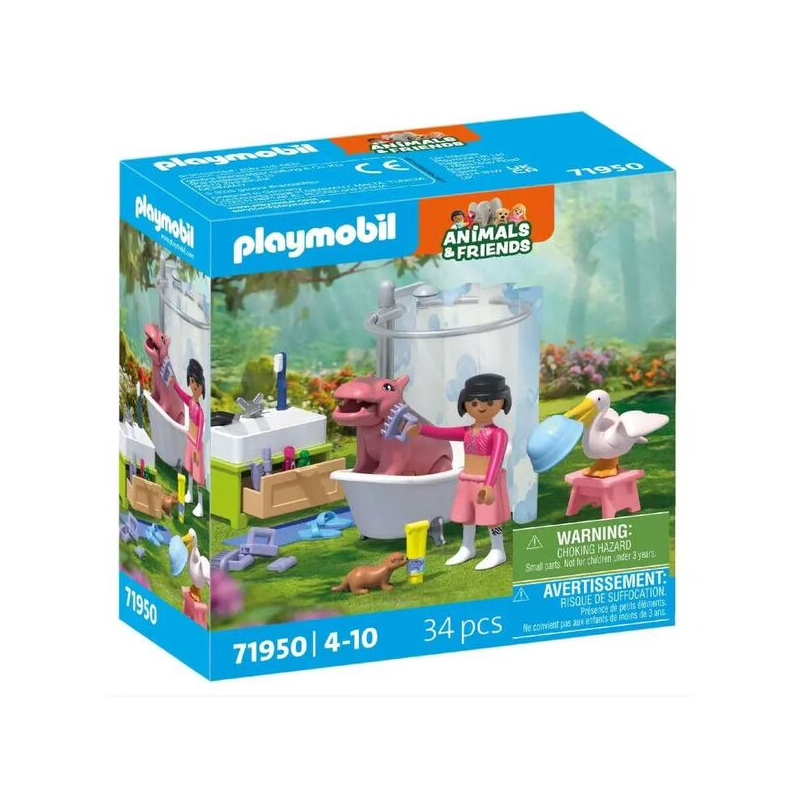 Playmobil - 71950 - L'heure du bain des animaux