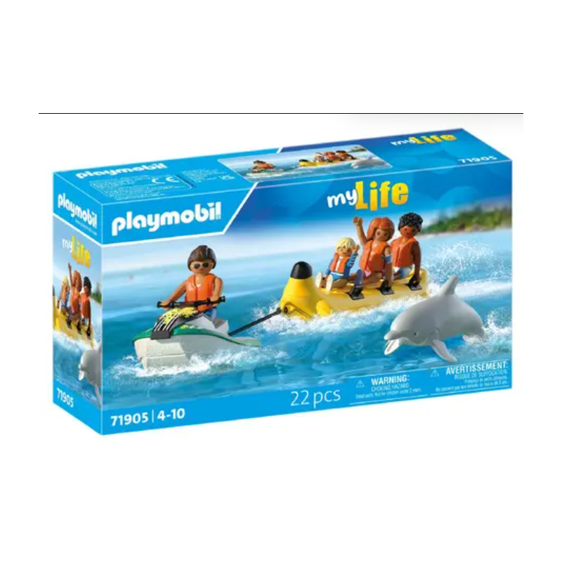 Playmobil - 71905 - Scooter des mers avec banane tractée et 4 personnes