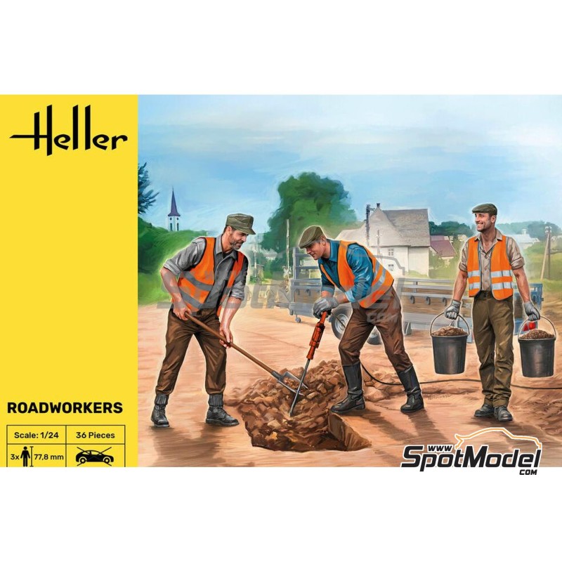 Heller - Maquette - Travailleurs routiers - 1:24