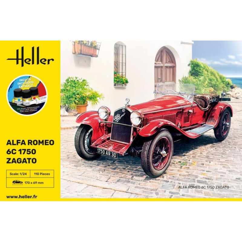 Heller - Maquette voiture - Alfa Romeo 1750cc Zagato - 1:24
