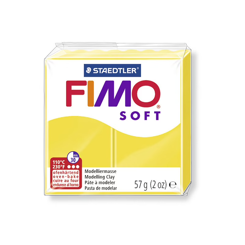 Graine Créative - Loisirs créatifs - Pâte FIMO Soft - Jaune citron - 57 g