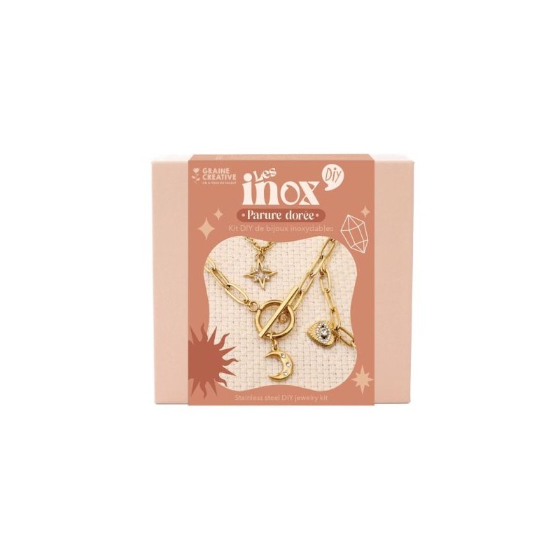 Graine créative - Kit bijoux - Les inox parure dorée