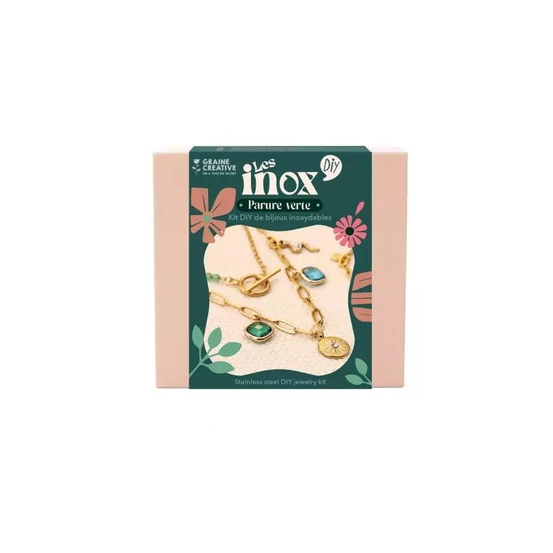 Graine créative - Kit bijoux - Les inox parure verte
