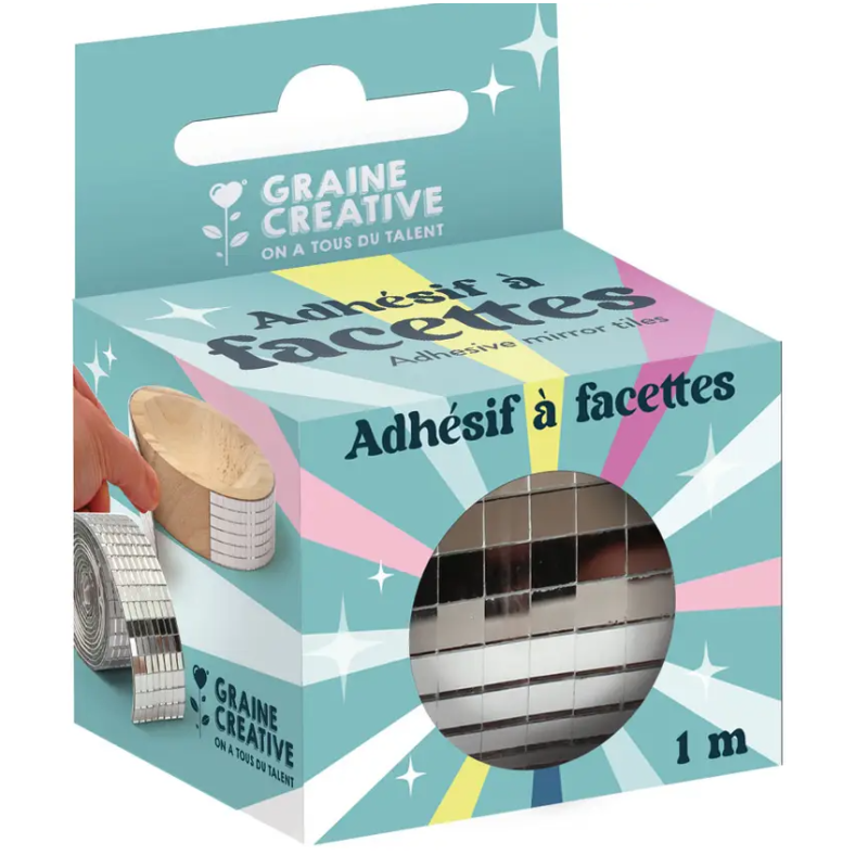 Graine créative - Miroir adhésif facette argent - 5mm