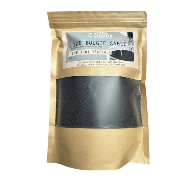 Graine créative - Sachet de cire à bougie sable noir - 400g
