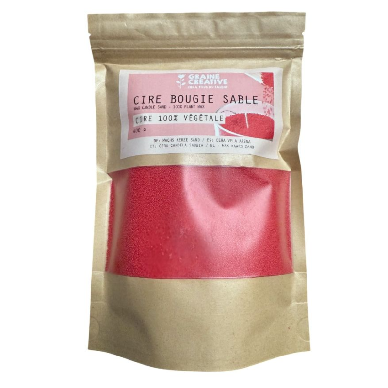Graine créative - Sachet de cire à bougie sable rouge - 400g