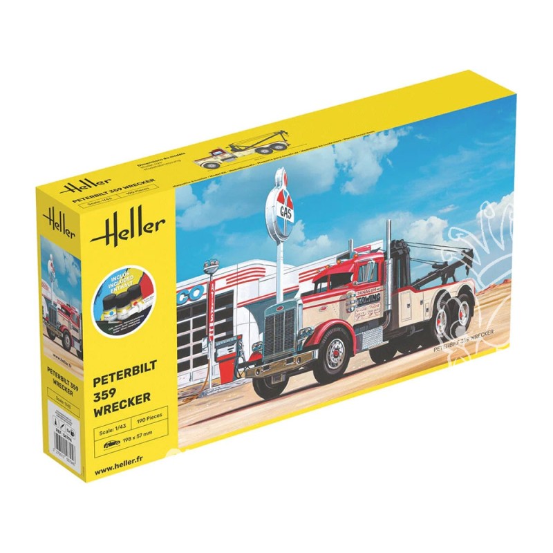 Heller - Maquette de camion - Starter Kit - Peterbilt 359 wrecker - 1:43