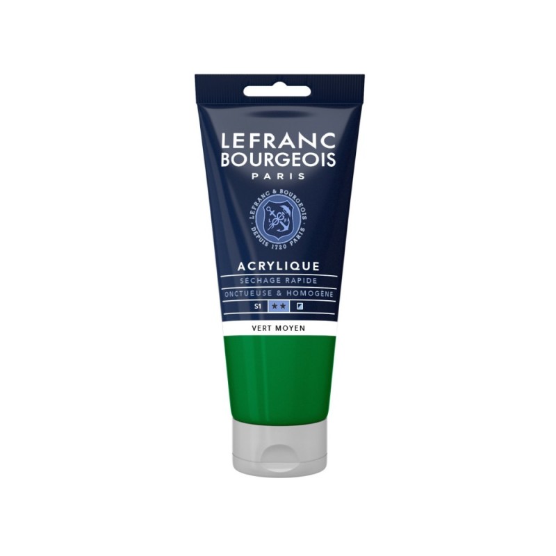 Lefranc Bourgeois - Acrylique fine - Vert moyen - 80ml