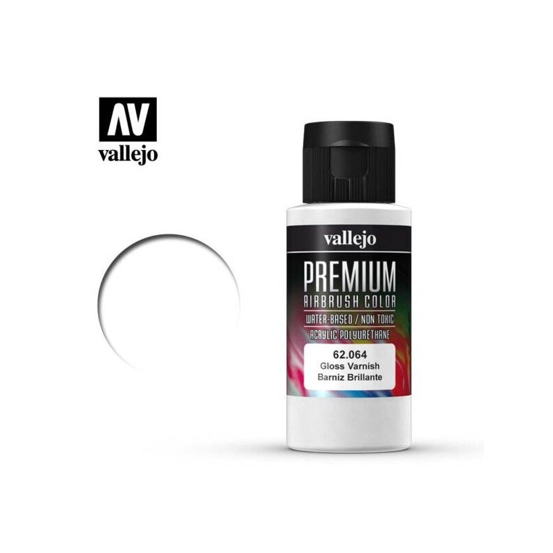 Vallejo - Peinture aérographe acrylique premium - Vernis brillant - 60ml