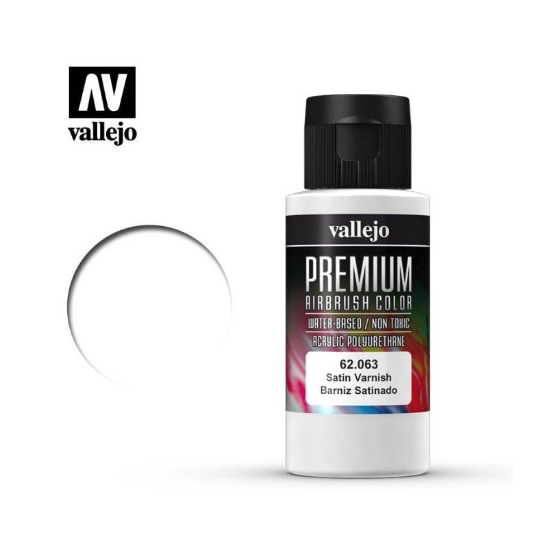 Vallejo - Peinture aérographe acrylique premium - Vernis satiné - 60ml