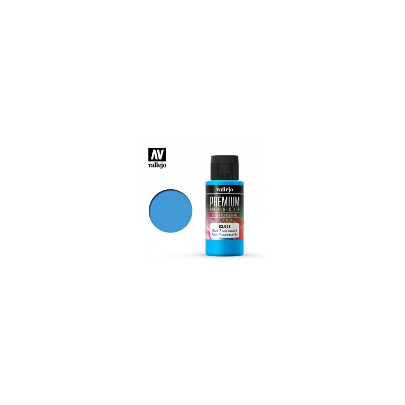 Vallejo - Peinture aérographe acrylique premium - Bleu fluo - 60ml