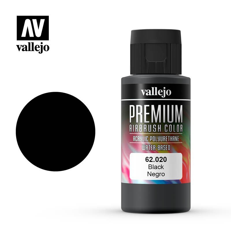 Vallejo - Peinture aérographe acrylique premium - Noir - 60ml