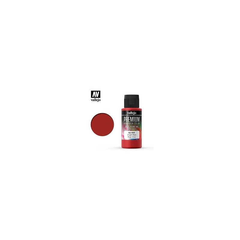 Vallejo - Peinture aérographe acrylique premium - Rouge vif - 60ml