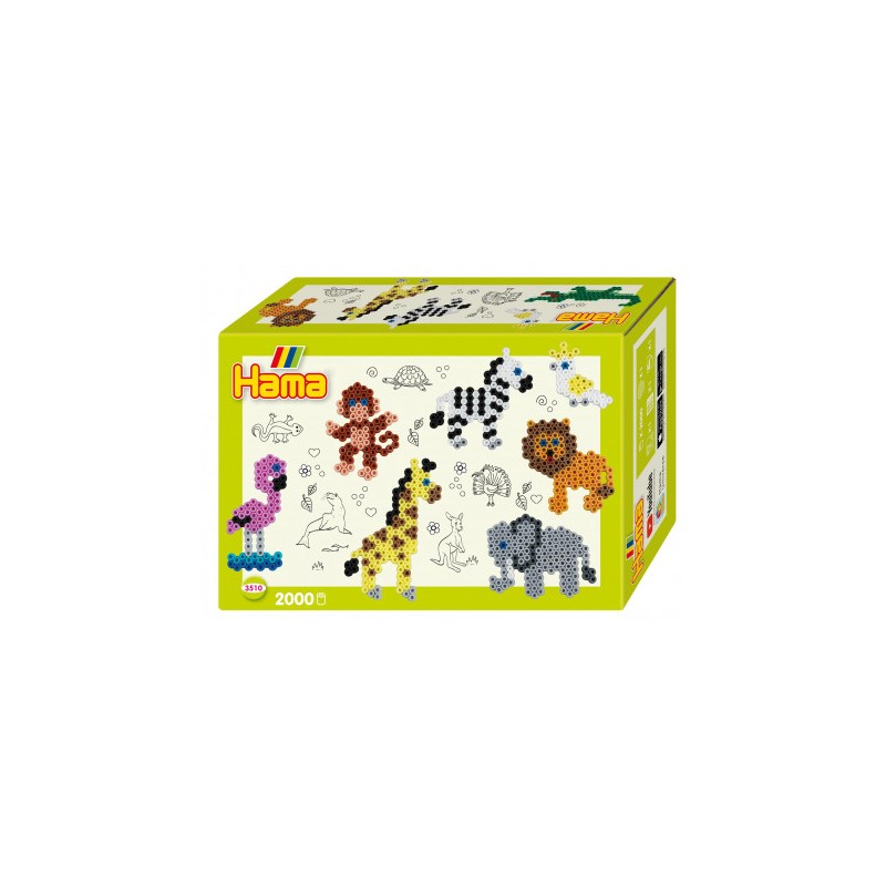 Hama - 3510 - Boite 2000 perles MIDI - Le zoo