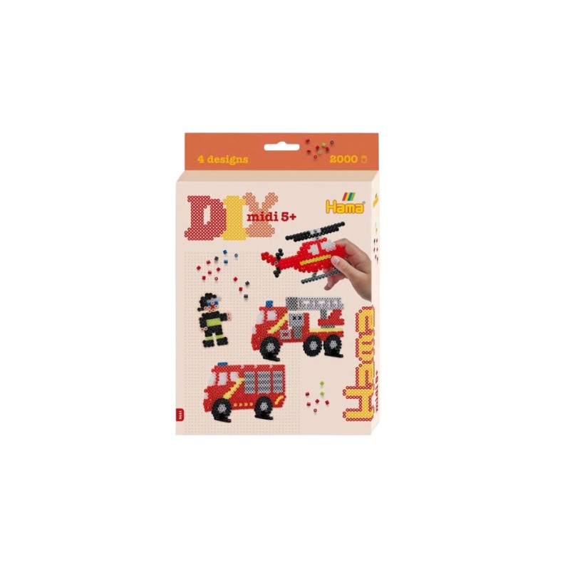 Hama - 3441 - Boite 2000 perles MIDI - Les pompiers