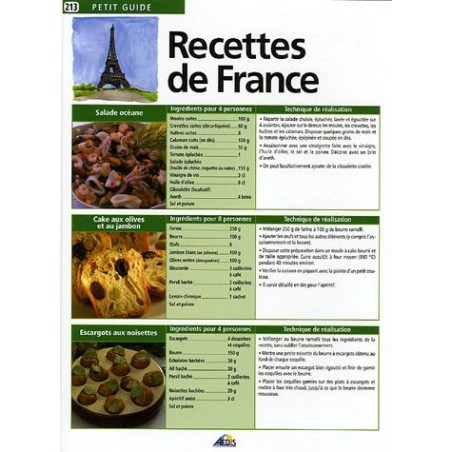 Aedis collection - Numéro 213 - Les recettes de France