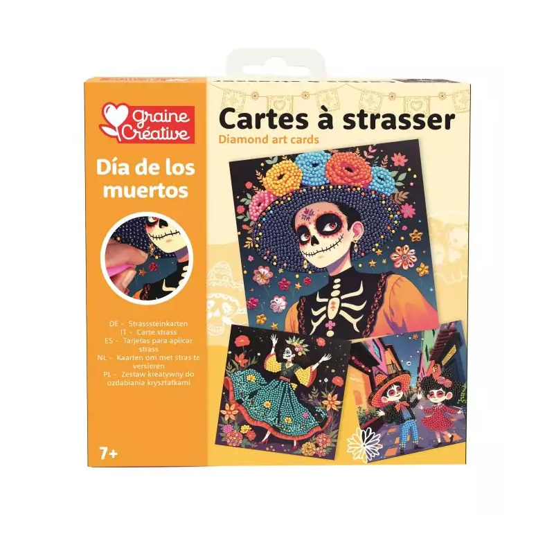 Graine créative - Cartes à strasser - Dia de los muertos