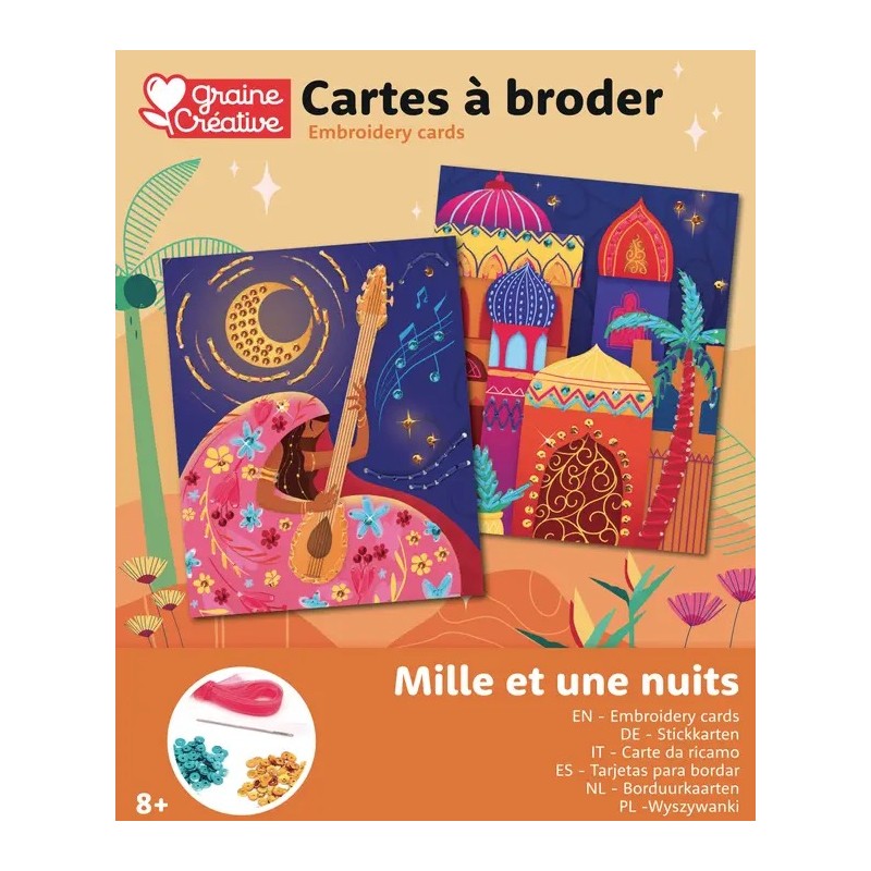 Graine créative - Cartes à broder - Les mille et une nuits
