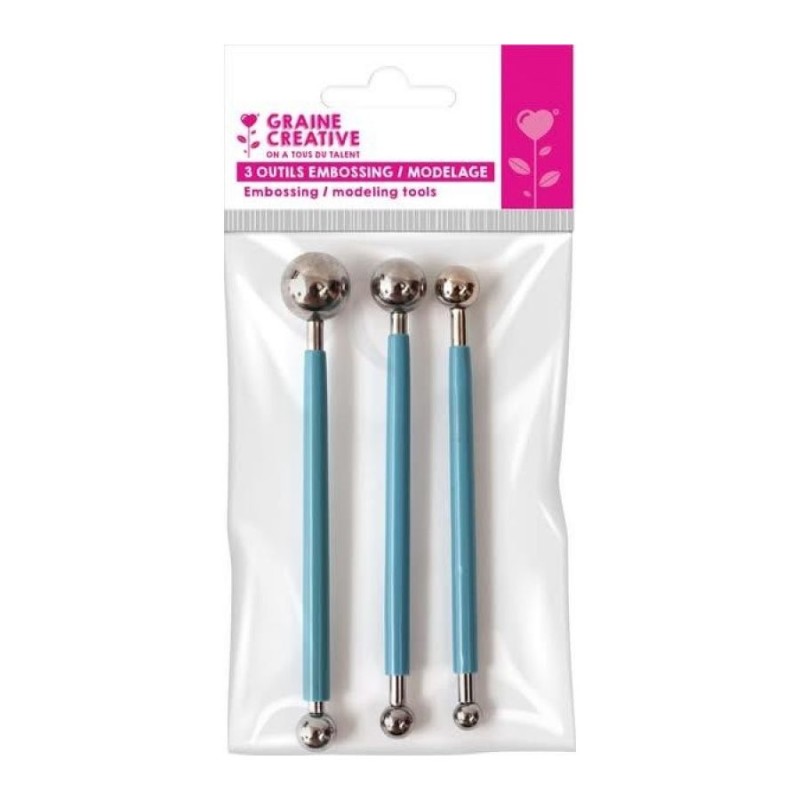Graine créative - Set de 3 outils à embosser