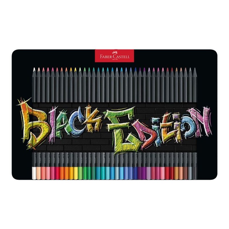 Faber-Castell - Boite de 36 crayons de couleur Black Edition