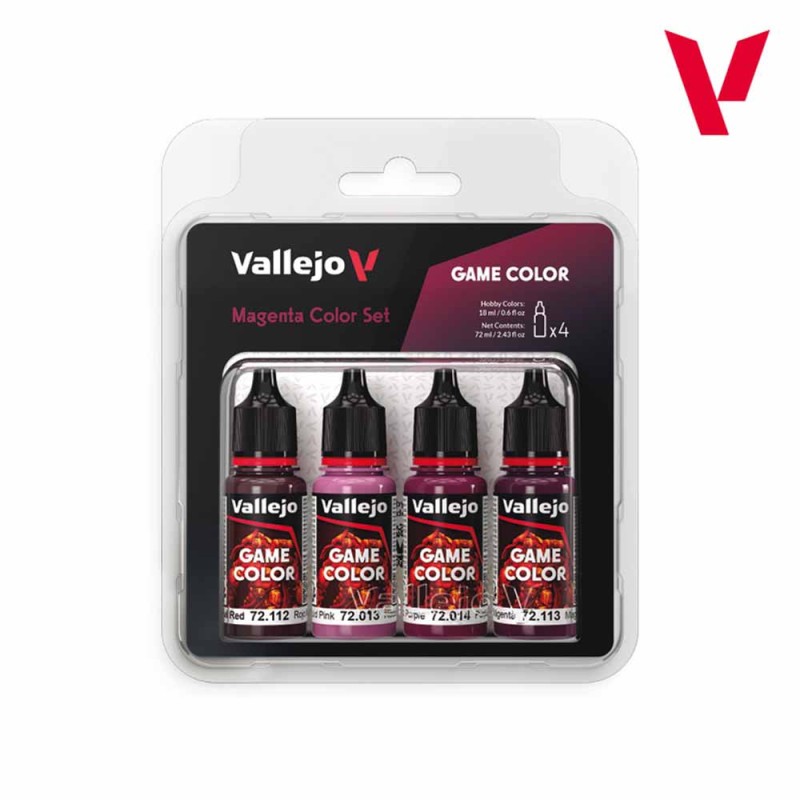 Vallejo - Set de 4 peintures acryliques - Teintes magenta