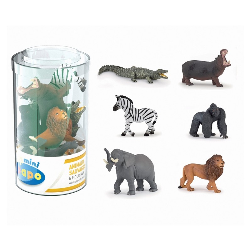 Papo - Tubo mini plus - 6 figurines la vie sauvage
