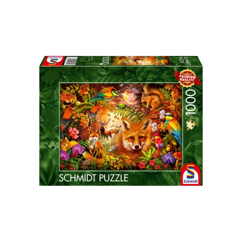Schmidt - Puzzle 1000 pièces - Fleurs fourrure et plumes