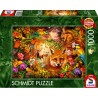 Schmidt - Puzzle 1000 pièces - Fleurs fourrure et plumes