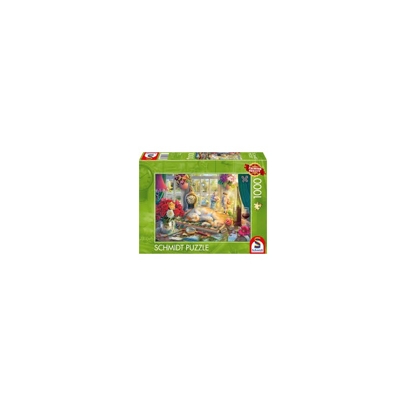 Schmidt - Puzzle 1000 pièces - L'heure du puzzle pour le chat
