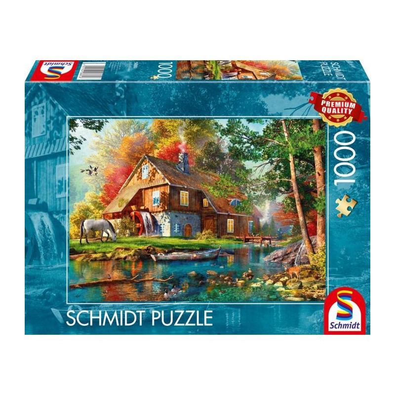 Schmidt - Puzzle 1000 pièces - Moulin à eau en automne