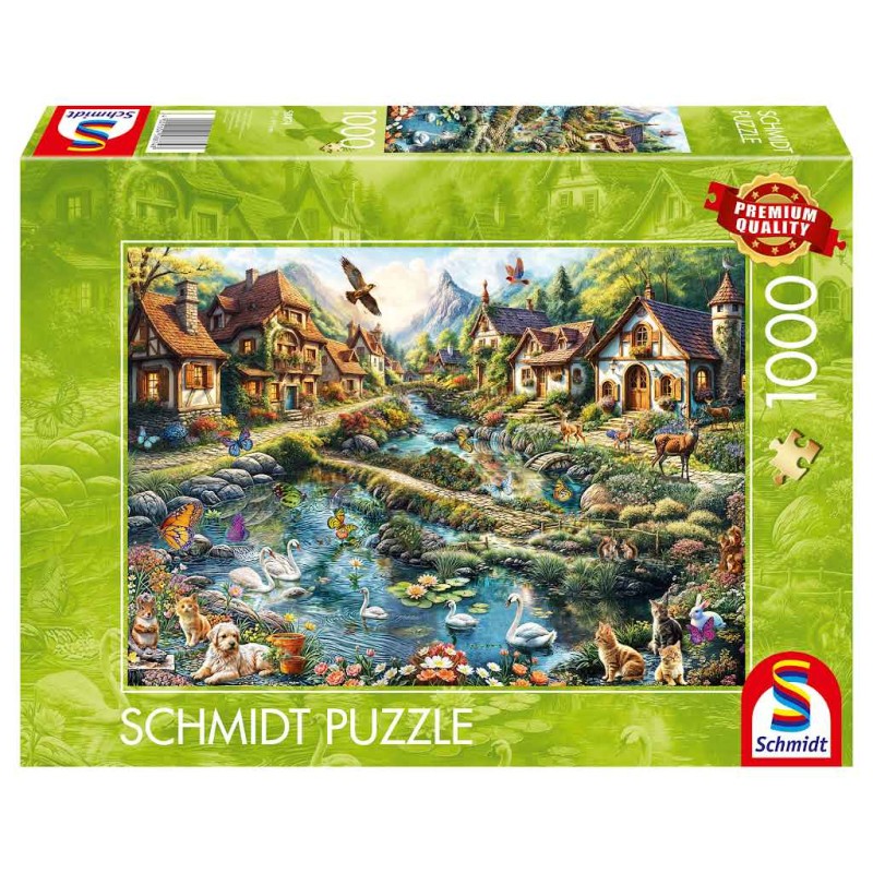 Schmidt - Puzzle 1000 pièces - Village en lisière de forêt
