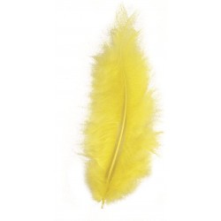 Rayher - Sachet de 10 plumes duvetées de décoration - Jaune - 8 cm
