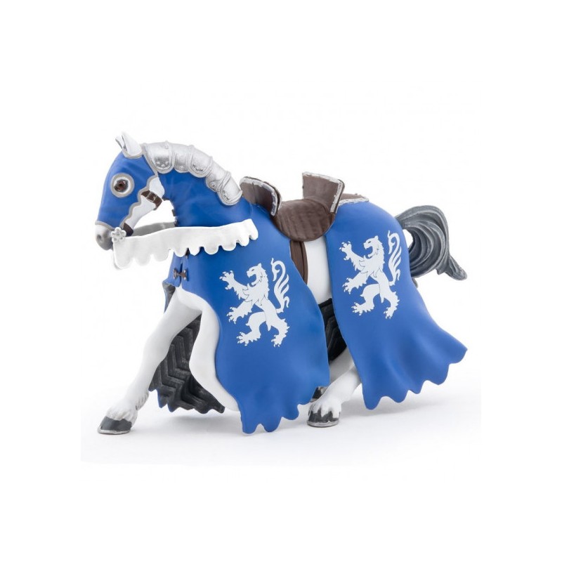 Papo - Figurine - Cheval du chevalier lion bleu