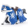 Papo - Figurine - Cheval du chevalier lion bleu