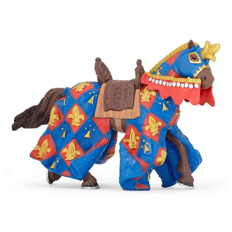 Papo - Figurine - Cheval bleu fleur de lys
