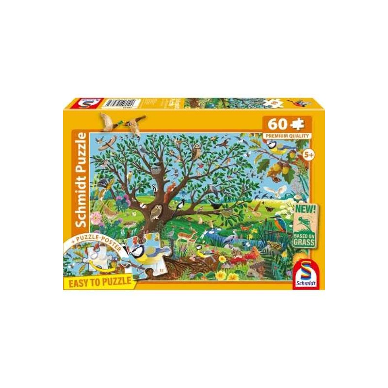 Schmidt - Puzzle 60 pièces - Animaux dans le jardin
