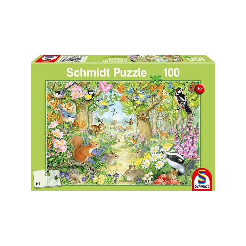 Schmidt - Puzzle 100 pièces - Les animaux de la forêt