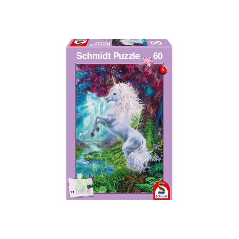 Schmidt - Puzzle 60 pièces - Licorne dans jardin